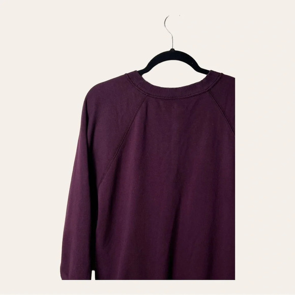0268. AERIE FLEECE LINED SWEATER PLUM PURPLE IN COLOR SIZE XSMALL OVERSIZED - Picture 9 of 10